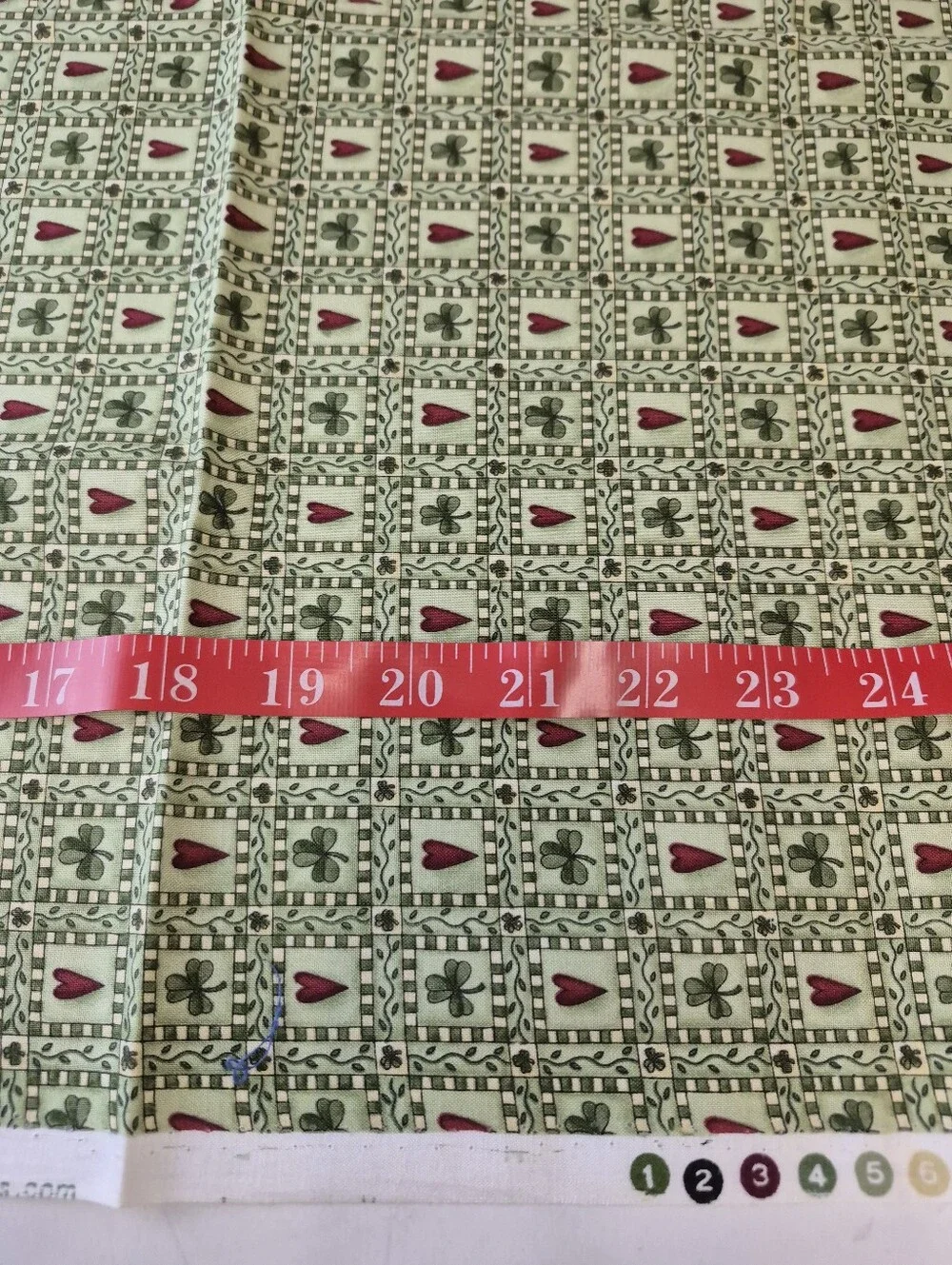 Debbie Mumm Mumms the Word Hearts & Clovers Cotton Fabric 1 Yard